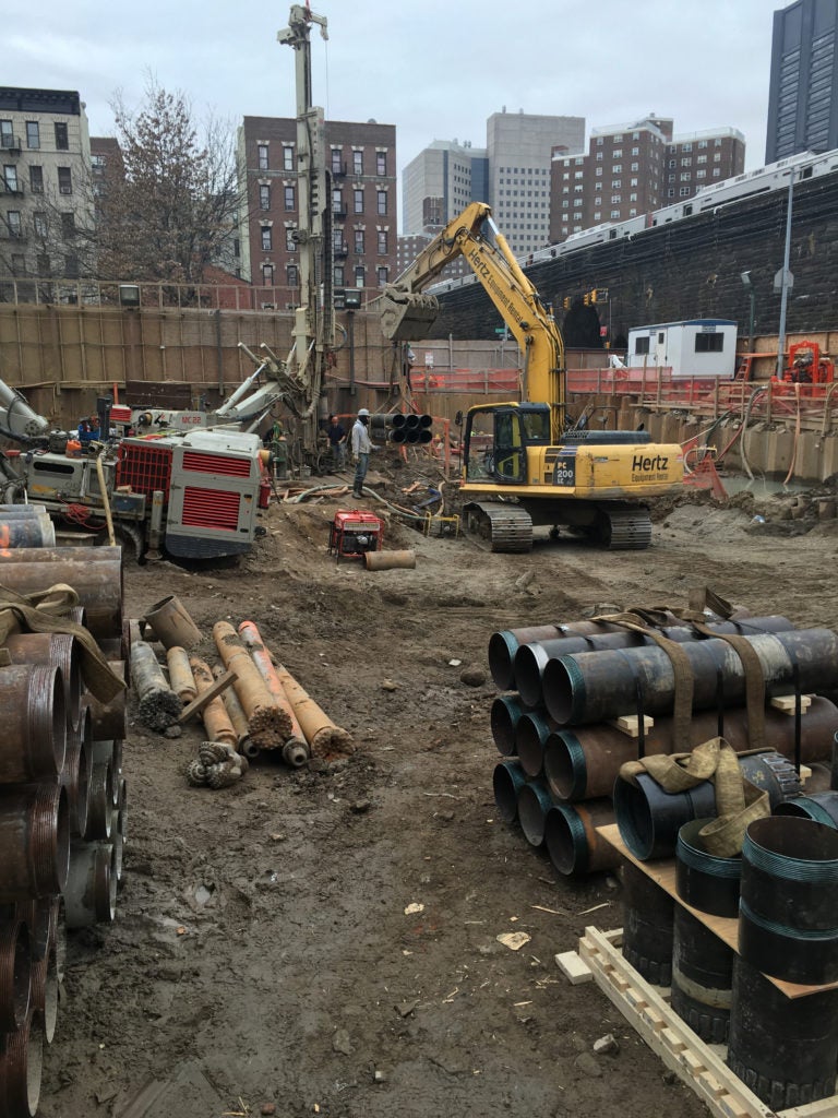 Titan's $45,000 Italian-made hammer drill on site in Queens, N.Y.
