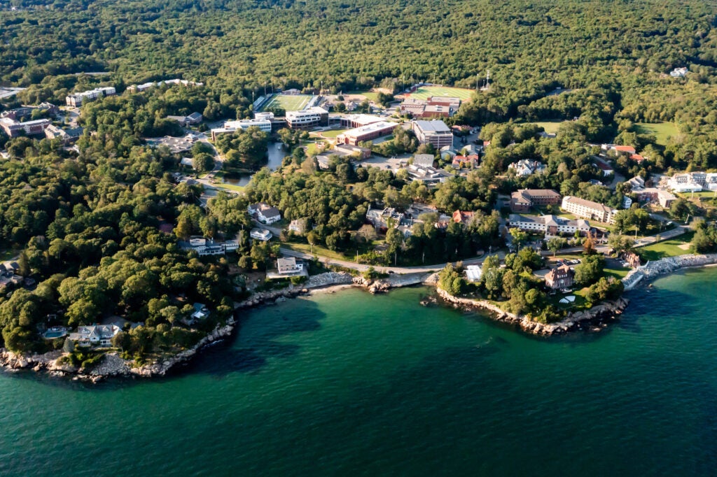 Seaside view of Endicott College campus 