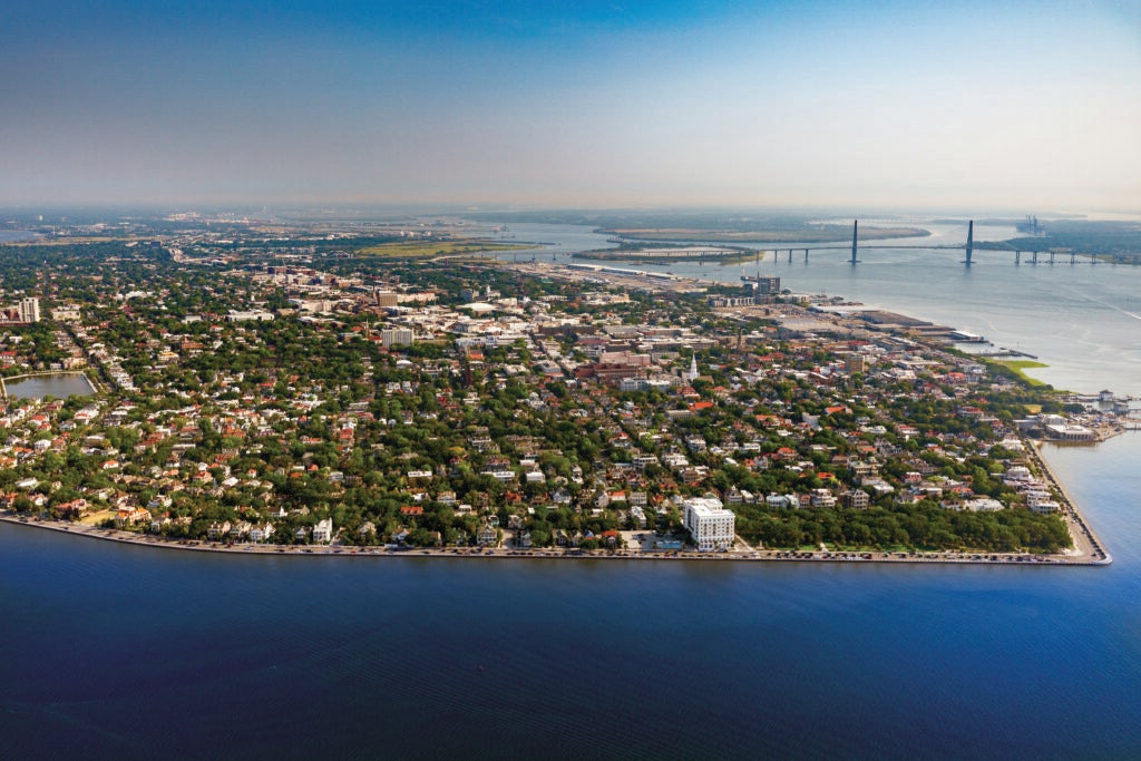 Bird’s-eye view of the college campus